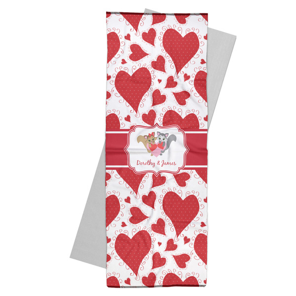 Custom Cute Squirrel Couple Yoga Mat Towel (Personalized)