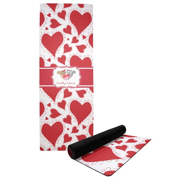 Custom Cute Raccoon Couple Yoga Mat (Personalized)