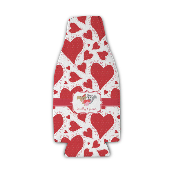 Custom Cute Squirrel Couple Zipper Bottle Cooler (Personalized)