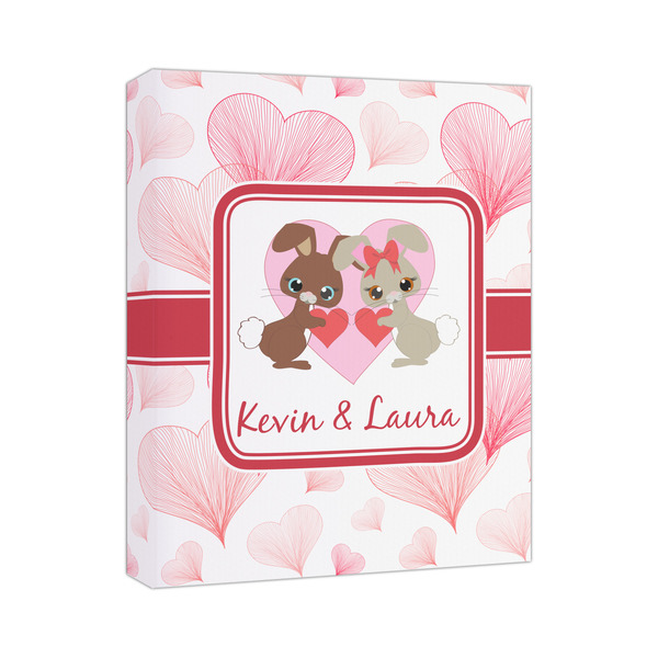 Custom Hearts & Bunnies Canvas Print - 11x14 (Personalized)