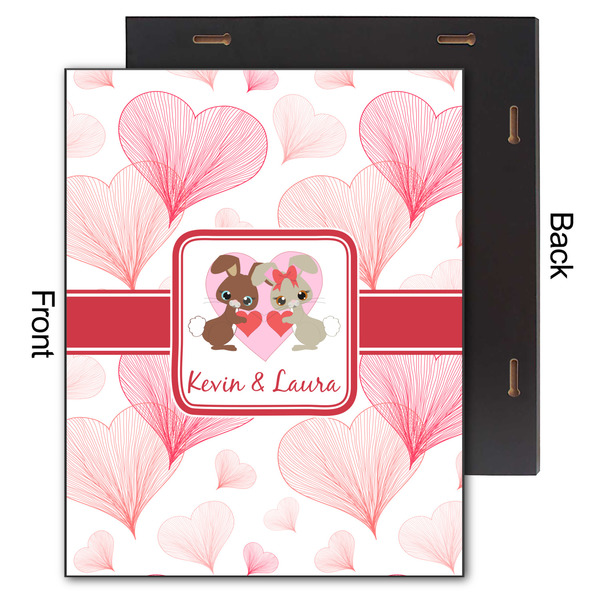 Hearts & Bunnies 11x14 Wood Print - Front & Back View