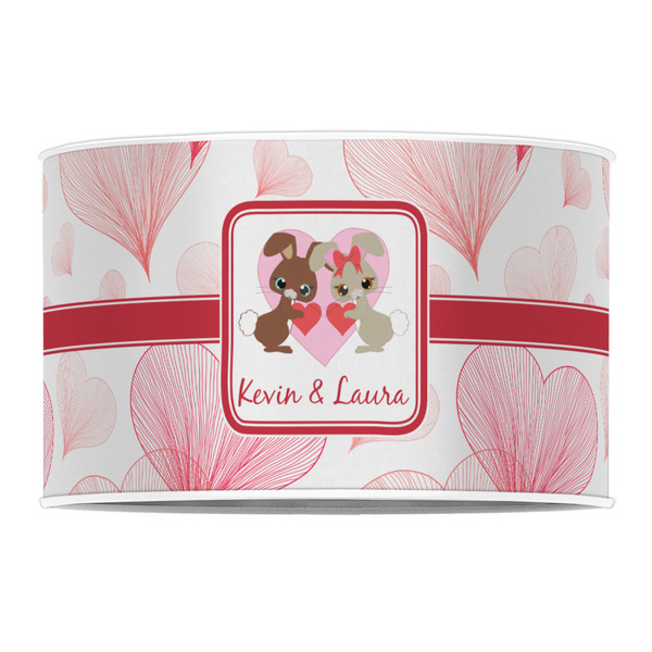 Hearts & Bunnies 12" Drum Lampshade - FRONT (Poly Film)