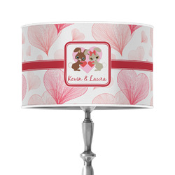Hearts & Bunnies 12" Drum Lamp Shade - Poly-film (Personalized)
