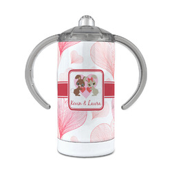 Hearts & Bunnies 12 oz Stainless Steel Sippy Cup (Personalized)