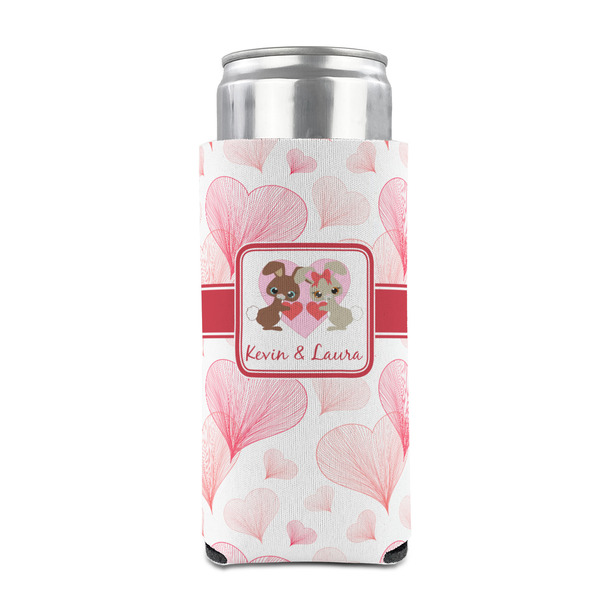 Hearts & Bunnies 12oz Tall Can Sleeve - FRONT (on can)