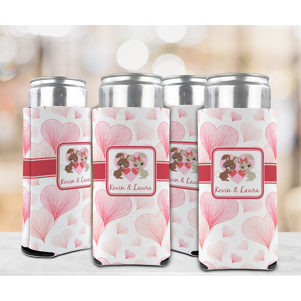 Hearts & Bunnies 12oz Tall Can Sleeve - Set of 4 - LIFESTYLE