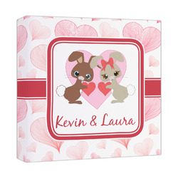 Hearts & Bunnies Canvas Print - 12x12 (Personalized)