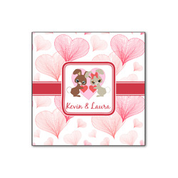 Hearts & Bunnies Wood Print - 12x12 (Personalized)