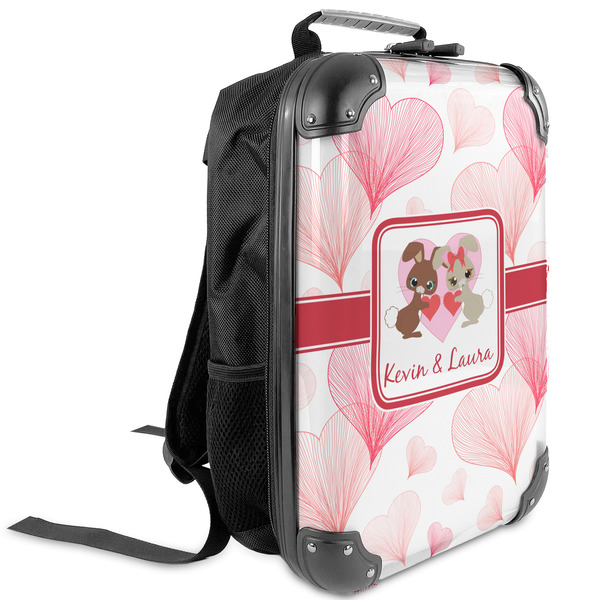 Custom Hearts & Bunnies Kids Hard Shell Backpack (Personalized)