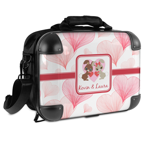 Custom Hearts & Bunnies Hard Shell Briefcase (Personalized)