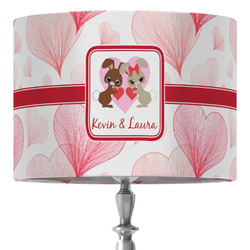 Hearts & Bunnies 16" Drum Lamp Shade - Fabric (Personalized)