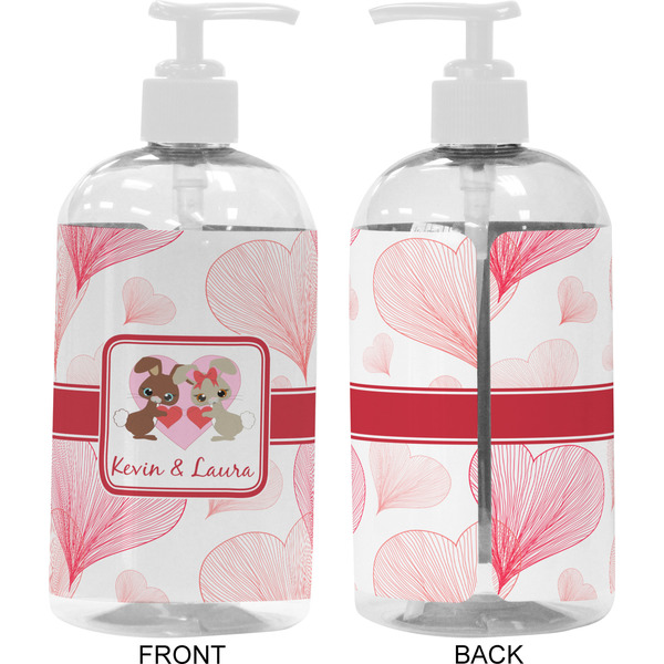 Hearts & Bunnies 16 oz Plastic Liquid Dispenser- Approval- White