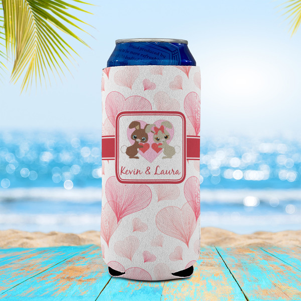 Hearts & Bunnies 16oz Can Sleeve - LIFESTYLE