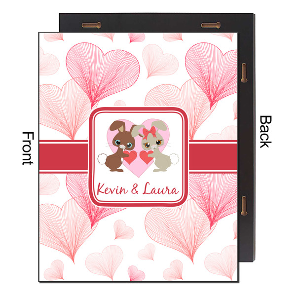 Hearts & Bunnies 16x20 Wood Print - Front & Back View