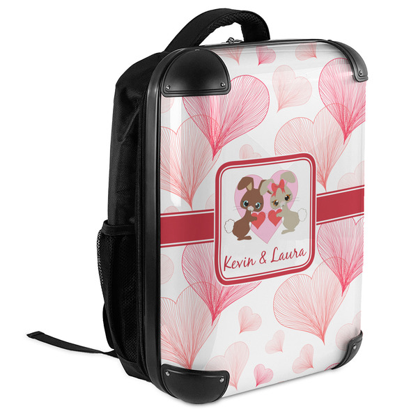 Hearts & Bunnies 18" Hard Shell Backpacks - ANGLED VIEW
