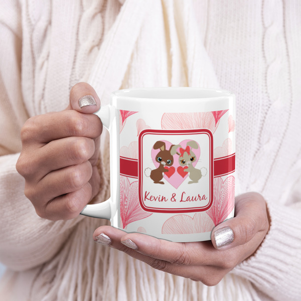 Hearts & Bunnies 20oz Coffee Mug - LIFESTYLE