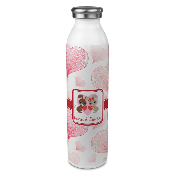 Custom Hearts & Bunnies 20oz Stainless Steel Water Bottle - Full Print (Personalized)