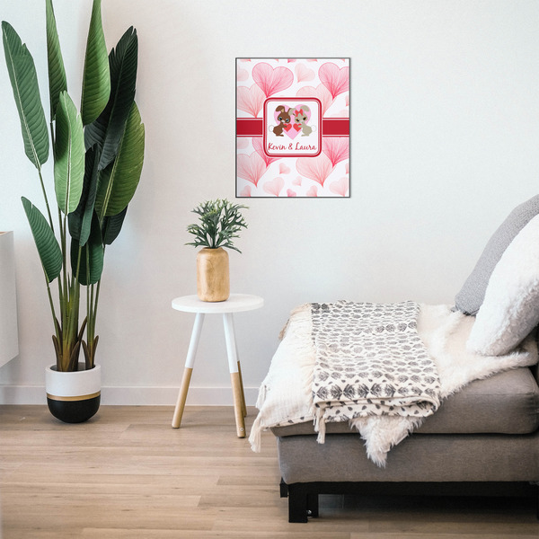 Hearts & Bunnies 20x24 Wood Print - In Context