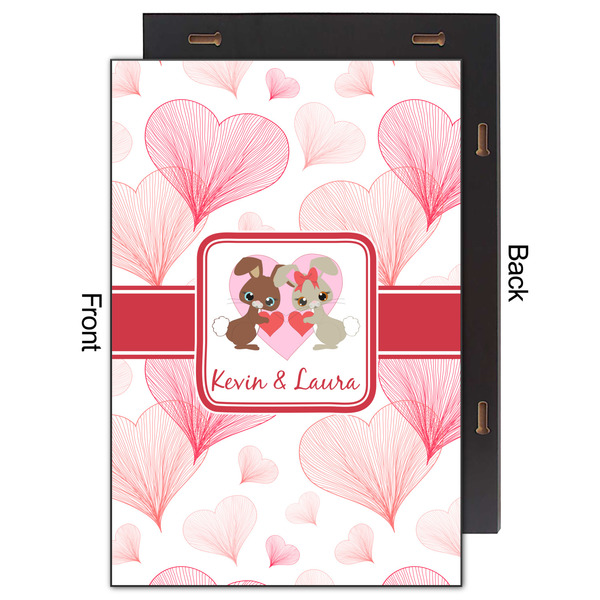 Hearts & Bunnies 20x30 Wood Print - Front & Back View