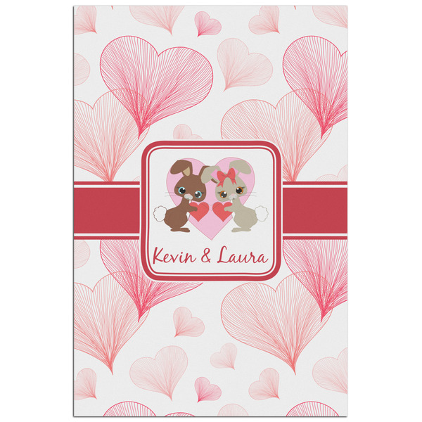 Custom Hearts & Bunnies Poster - Matte - 24x36 (Personalized)