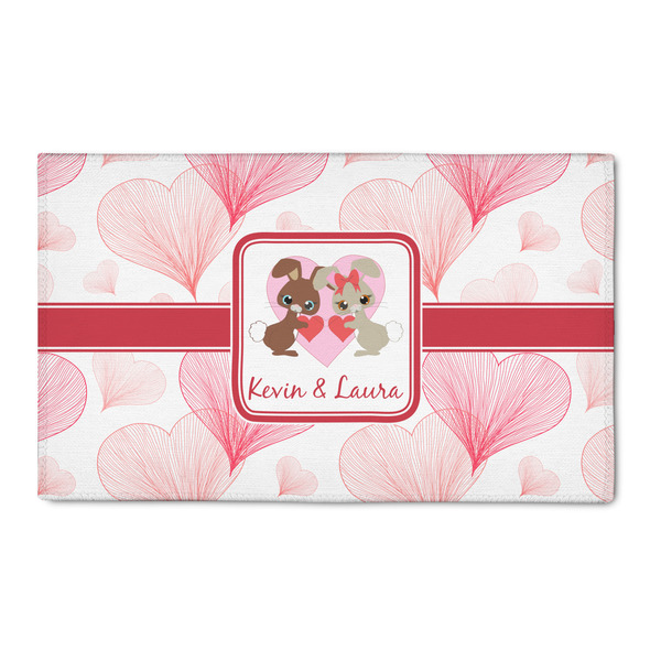 Custom Hearts & Bunnies 3' x 5' Indoor Area Rug (Personalized)