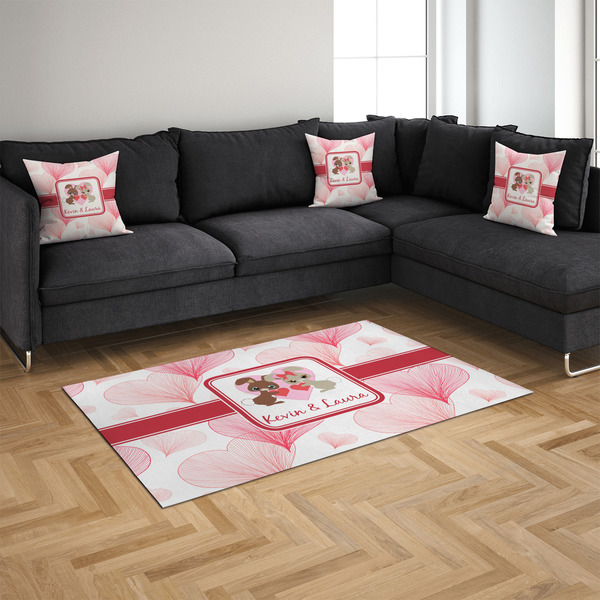 Hearts & Bunnies 4'x6' Indoor Area Rugs - IN CONTEXT