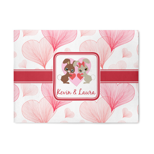 Custom Hearts & Bunnies Area Rug (Personalized)