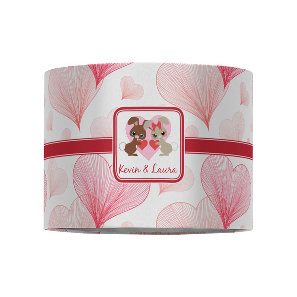 Hearts & Bunnies 8" Drum Lampshade - FRONT (Fabric)