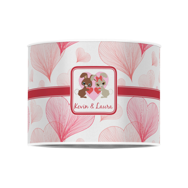 Hearts & Bunnies 8" Drum Lampshade - FRONT (Poly Film)
