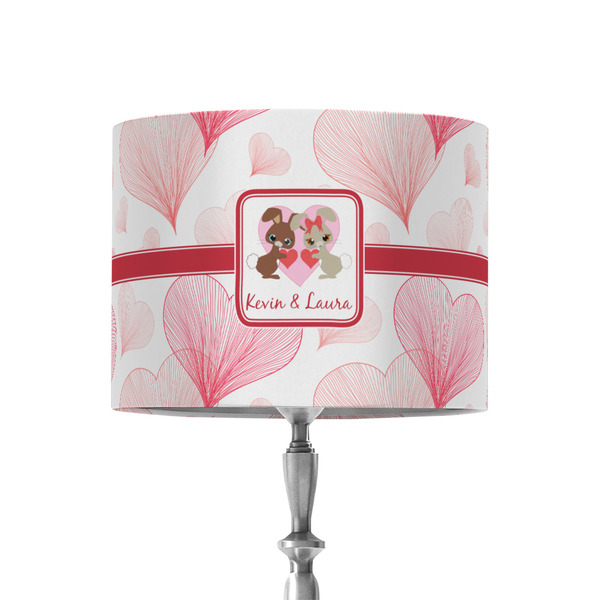 Custom Hearts & Bunnies 8" Drum Lamp Shade - Fabric (Personalized)