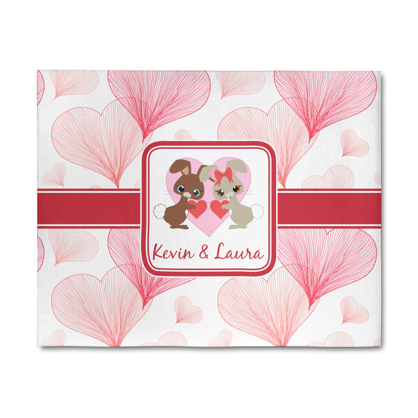 Custom Hearts & Bunnies 8' x 10' Indoor Area Rug (Personalized)