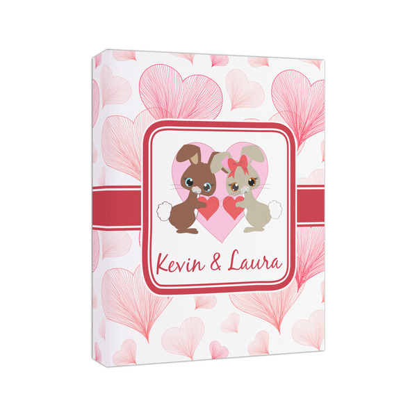 Hearts & Bunnies 8x10 - Canvas Print - Angled View