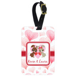 Hearts & Bunnies Metal Luggage Tag w/ Couple's Names