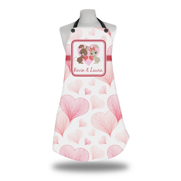 Custom Hearts & Bunnies Apron w/ Couple's Names