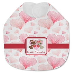 Hearts & Bunnies Jersey Knit Baby Bib w/ Couple's Names