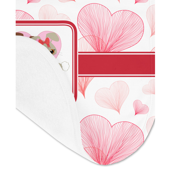 Hearts & Bunnies Baby Bib - AFT detail