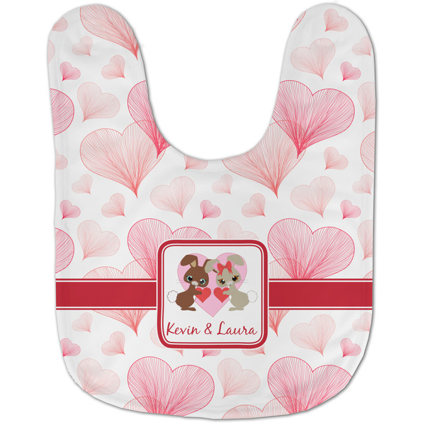 Hearts & Bunnies Baby Bib - AFT flat