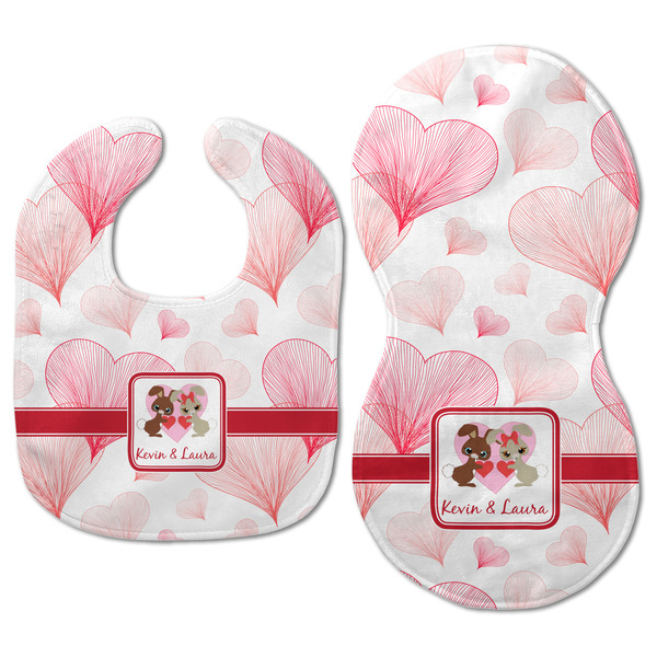 Hearts & Bunnies Baby Bib & Burp Set - Approval (new bib & burp)