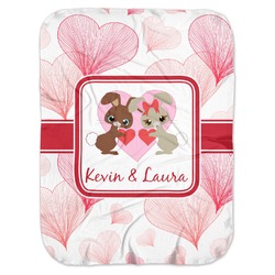 Hearts & Bunnies Baby Swaddling Blanket (Personalized)