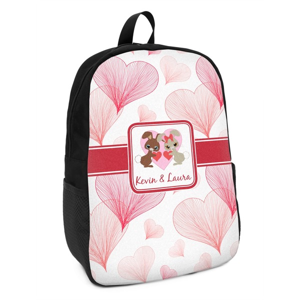 Custom Hearts & Bunnies Kids Backpack (Personalized)