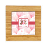 Hearts & Bunnies Bamboo Trivet with Ceramic Tile Insert (Personalized)