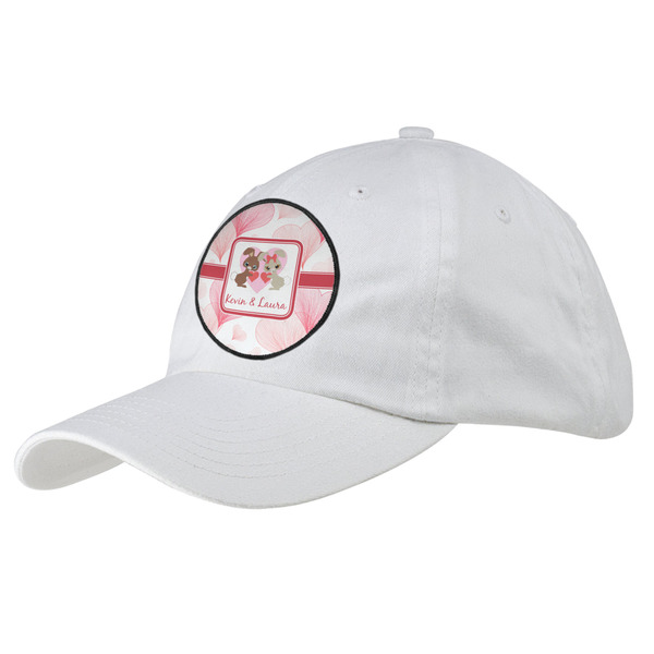 Custom Hearts & Bunnies Baseball Cap - White (Personalized)