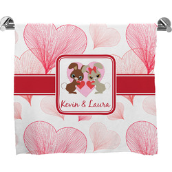 Hearts & Bunnies Bath Towel (Personalized)