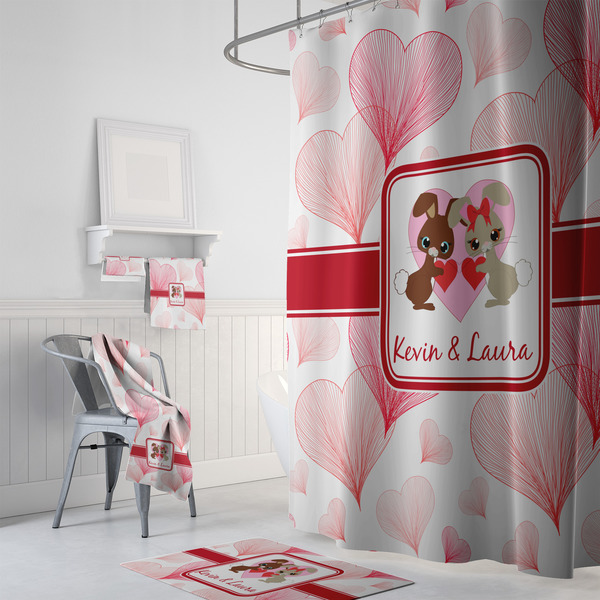 Hearts & Bunnies Bath Towel Sets - 3-piece - In Context