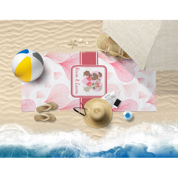 Hearts & Bunnies Beach Towel Lifestyle