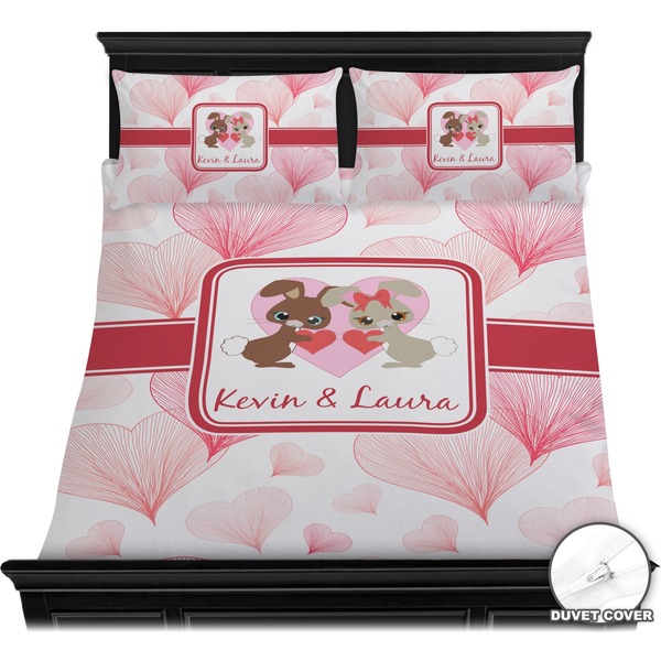 Hearts & Bunnies Bedding Set (Queen) - Duvet
