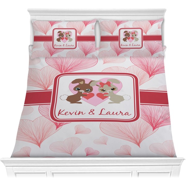Custom Hearts & Bunnies Comforters (Personalized)