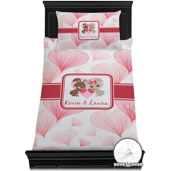 Hearts & Bunnies Bedding Set (Twin) - Duvet