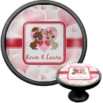 Hearts & Bunnies Cabinet Knob (Black) (Personalized)