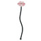Hearts & Bunnies Black Plastic 7" Stir Stick - Oval - Single Stick